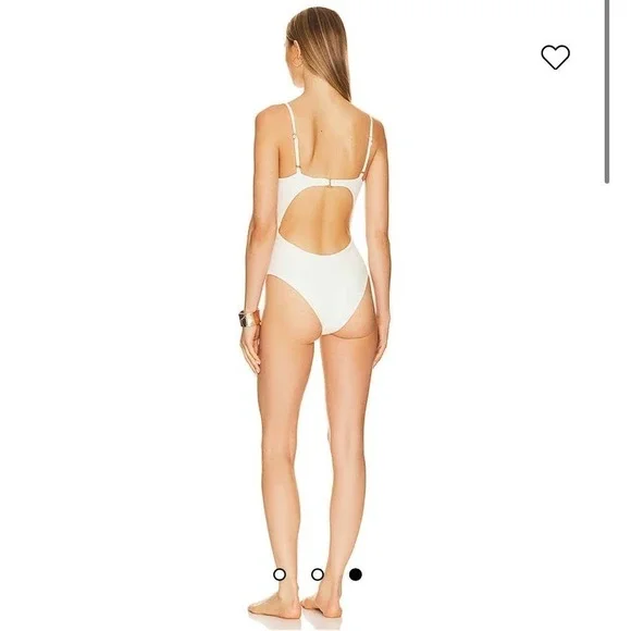 L*SPACE Kyslee One Piece Bodysuit Unpadded in Cream Size S NWT